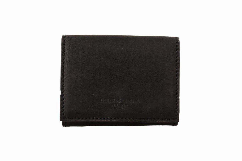 商品Dolce & Gabbana|Dolce & Gabbana Black Leather Trifold Purse Belt Strap Multi Kit Wallet,价格¥2511,第1张图片