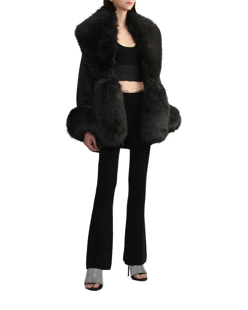 商品Alexander Wang|Faux-fur-trimmed silk jacket,价格¥3946,第2张图片详细描述