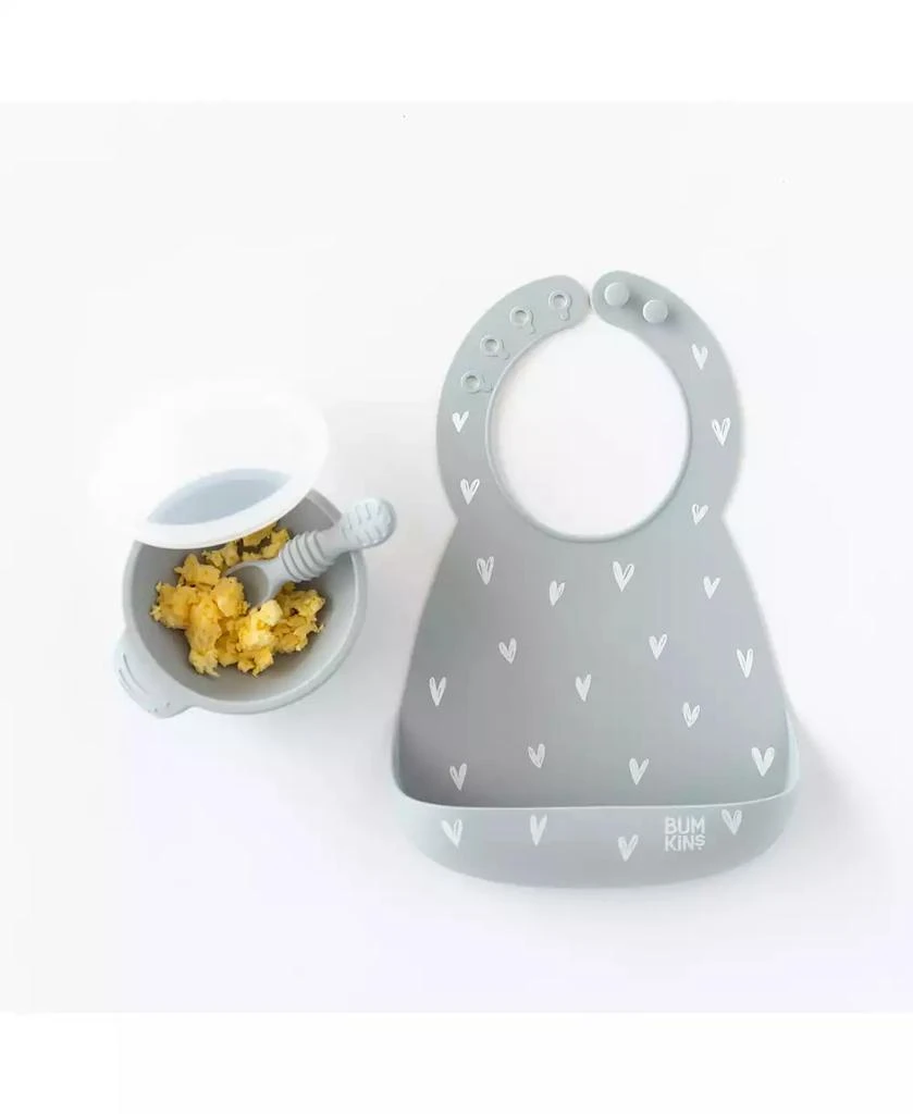 商品Bumkins|Baby Girls Heart Printed Easy Pick Up Silicone Bib,价格¥112,第4张图片详细描述