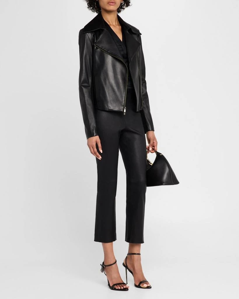 商品Vince|Leather Zip-Front Jacket,价格¥9865,第3张图片详细描述