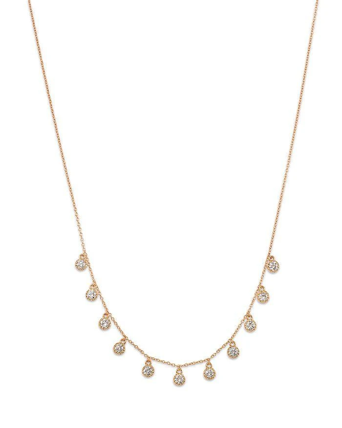 商品Moon & Meadow|14K Yellow Gold Lab Grown Diamond Dangle Collar Necklace, 16-18",价格¥12101,第1张图片详细描述