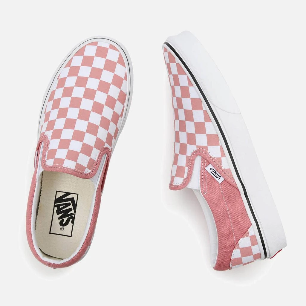 商品Vans|Vans Women's Checkerboard Classic Slip-On Trainers - Rosette/True White,价格¥228,第3张图片详细描述