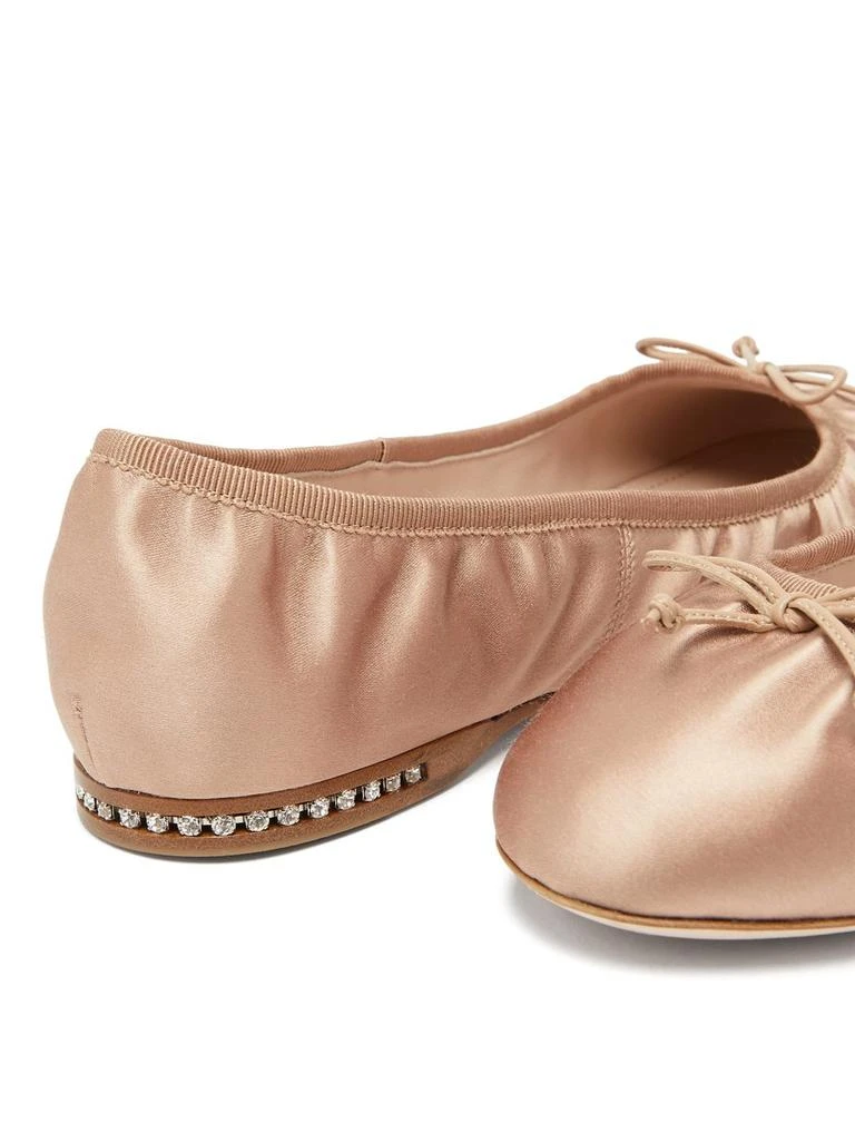 Crystal-heel satin ballet flats 商品