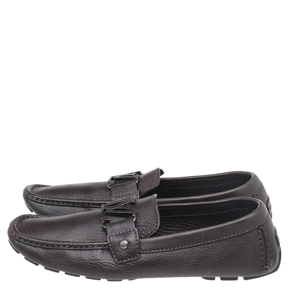 商品[二手商品] Louis Vuitton|Louis Vuitton Dark Brown Leather Monte Carlo Slip On Loafers Size 41.5,价格¥3449,第4张图片详细描述