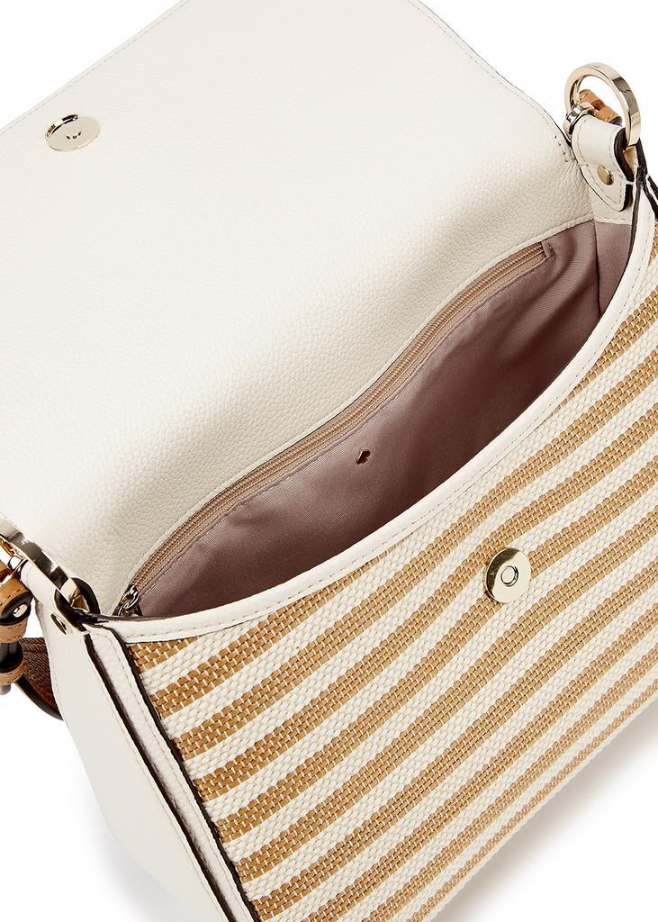 商品Kate Spade|Hudson ivory striped leather shoulder bag,价格¥2638,第6张图片详细描述