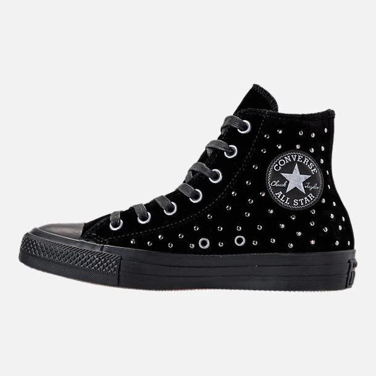 商品Converse|Women's Converse Chuck Taylor High Top Velvet Stud Casual Shoes,价格¥167,第4张图片详细描述