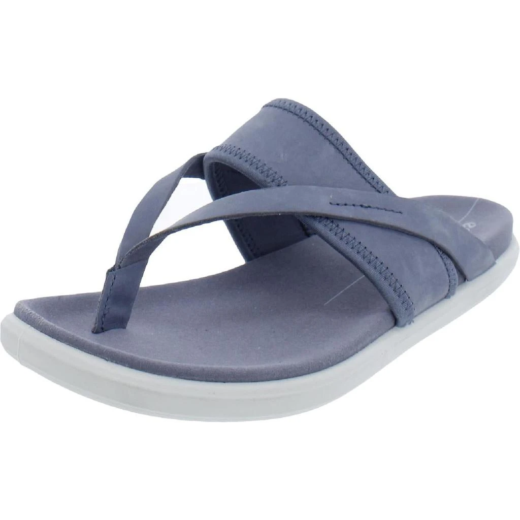 商品ECCO|ECCO Womens Simpil Leather Flat Flip-Flops,价格¥238,第1张图片