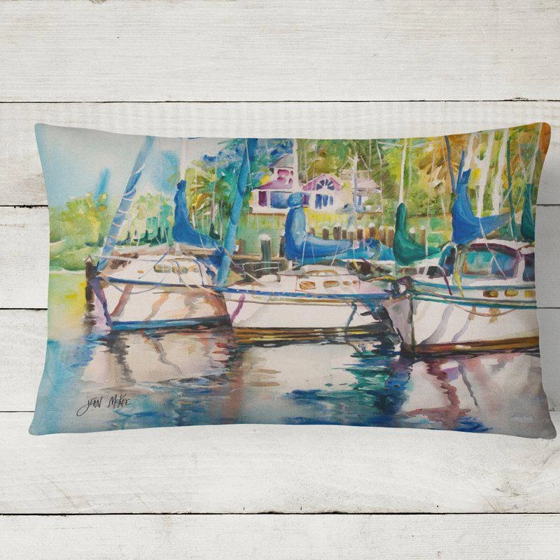 商品Caroline's Treasures|12 in x 16 in  Outdoor Throw Pillow Safe Harbour Sailboats Canvas Fabric Decorative Pillow,价格¥237,第2张图片详细描述