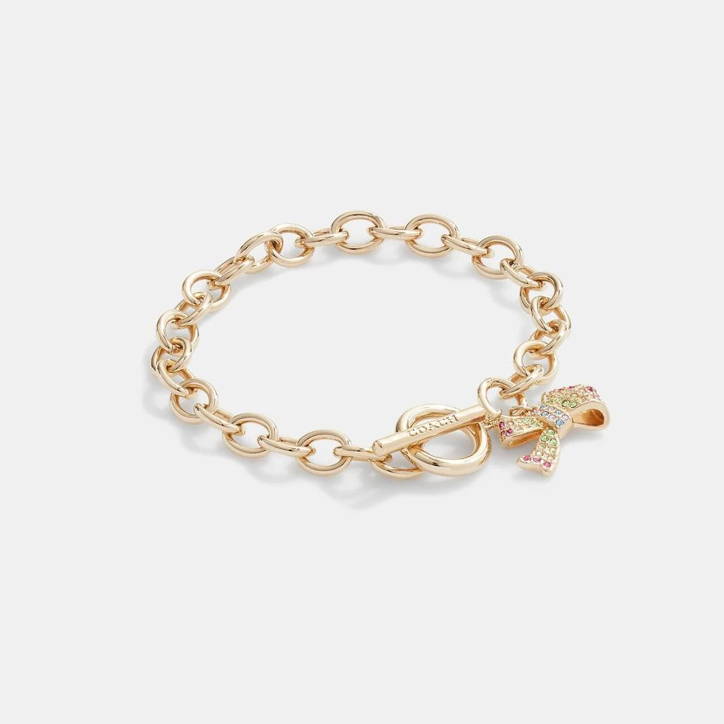 商品Coach|Coach Outlet Bow Pavé Chain Link Bracelet,价格¥351,第1张图片