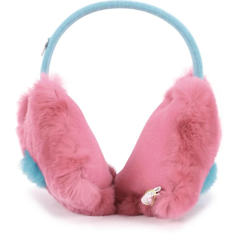 商品Il Trenino|Flower woolen earmuffs in pink and blue,价格¥1776,第2张图片详细描述