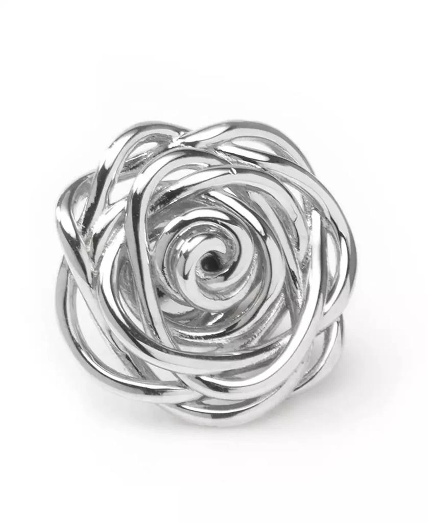 商品Ox and Bull Trading Co.|Men's Sterling Silver Rhodium Plated Rose Lapel Pin,价格¥823,第1张图片