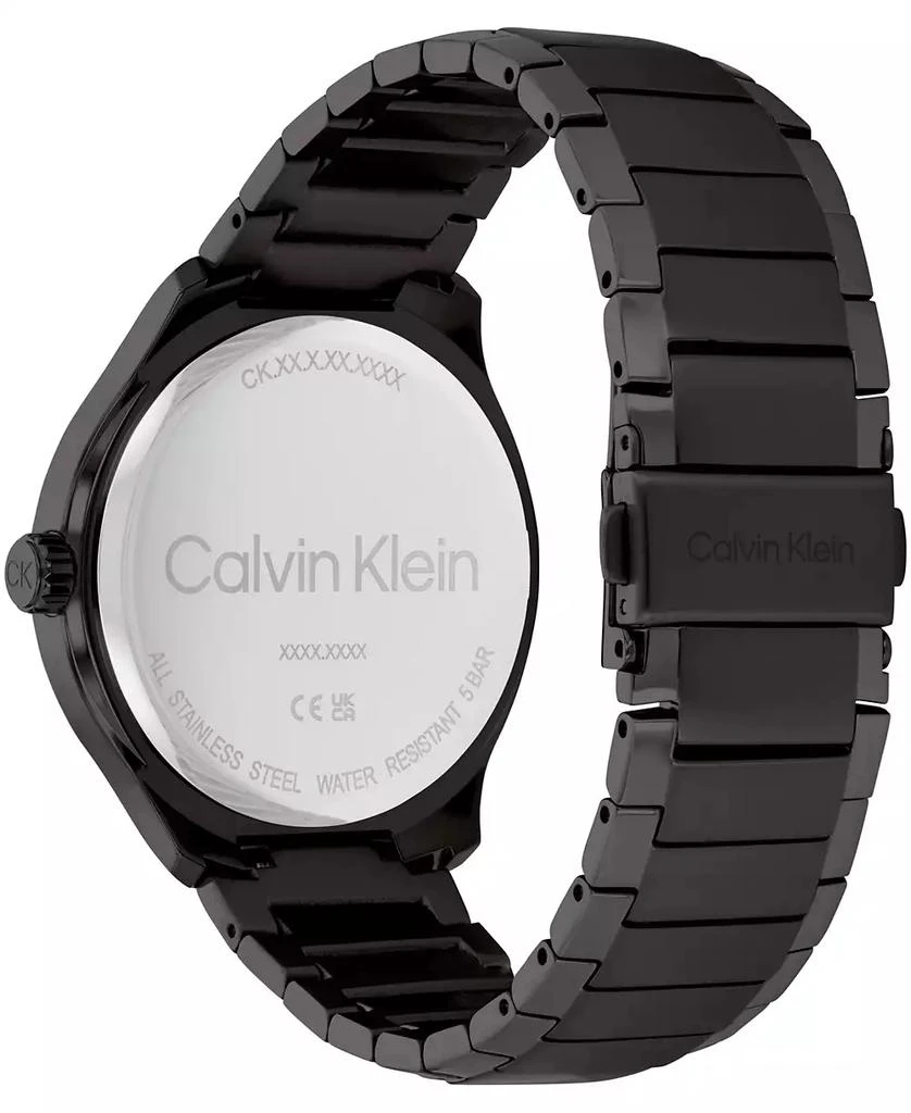 商品Calvin Klein|Men's 3H Quartz Black Stainless Steel Bracelet Watch 43mm,价格¥1423,第3张图片详细描述