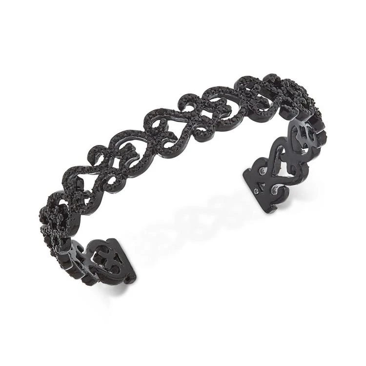 商品INC International|I.N.C. Black-Tone Jet Pavé Cuff Bracelet, Created for Macy's,价格¥88,第1张图片