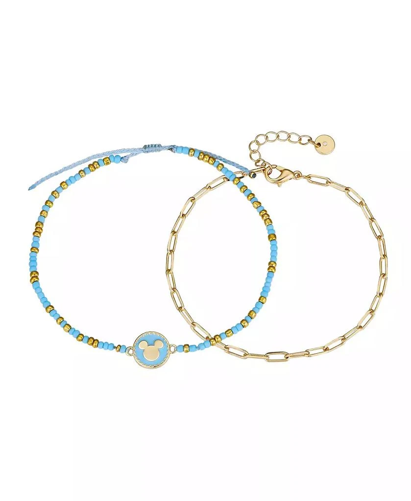 商品Disney|Unwritten 14K Gold Plated and Blue Mickey Mouse Bracelet Set,价格¥188,第1张图片