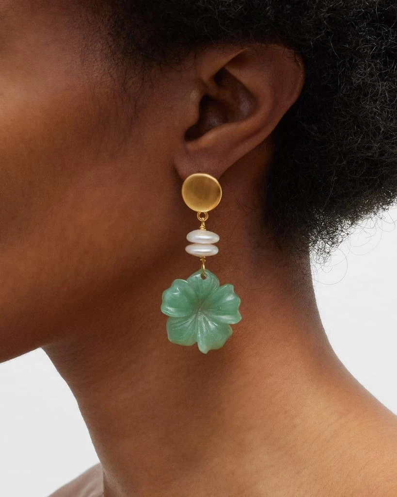 商品NEST Jewelry|Jade Aventurine Flower Drop Earrings,价格¥966,第2张图片详细描述