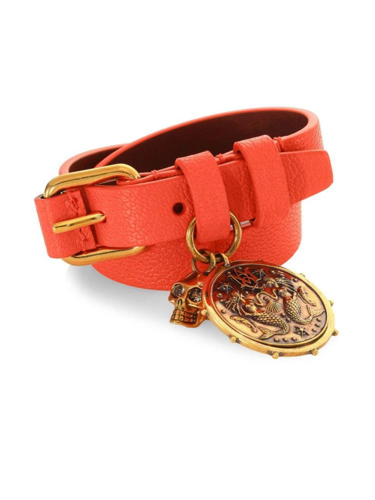 商品Alexander McQueen|Double-Wrap Leather Medallion Bracelet,价格¥1477,第1张图片