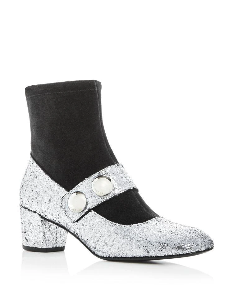 商品Marc Jacobs|MARC JACOBS Women's Margaux Glitter & Suede Booties,价格¥2365,第1张图片