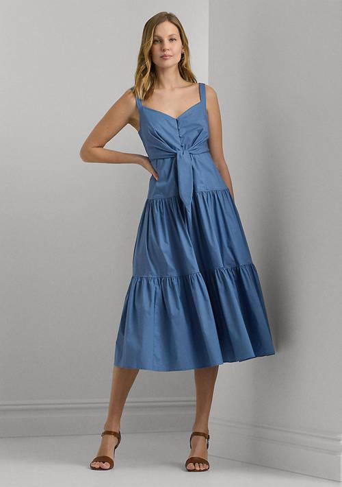 送料関税無料【LAUREN RALPH LAUREN】COTTON-BLEND TIERED DRESS 7fc1fb75-6a9c-3ab7-b2eb-