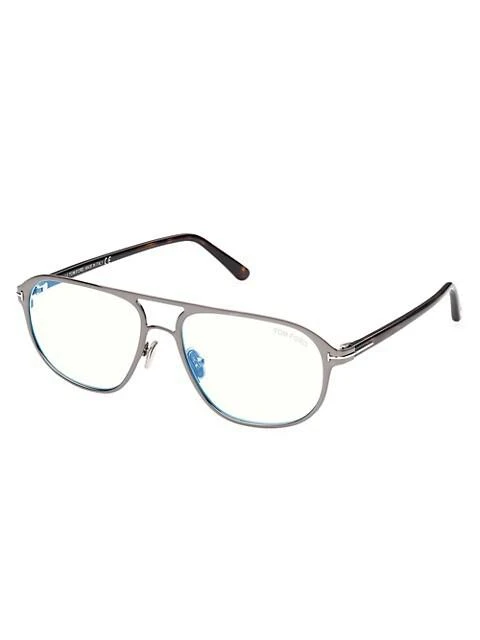 商品Tom Ford|Metal Blue Filter 55MM Navigator Sunglasses,价格¥3472,第2张图片详细描述
