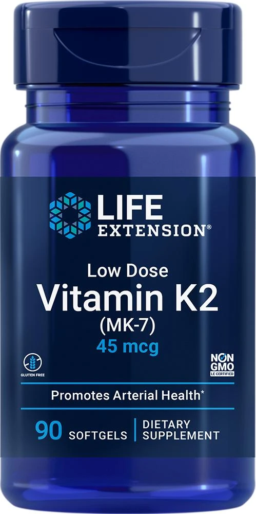 商品Life Extension|Life Extension Low Dose Vitamin K2, 90 softgels - 45 mcg (45 mcg, 90 softgels),价格¥91,第1张图片