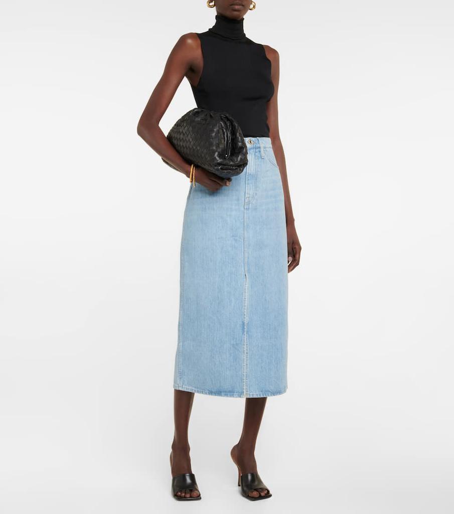 商品FRAME|Le Italien high-rise denim midi skirt,价格¥1817,第4张图片详细描述
