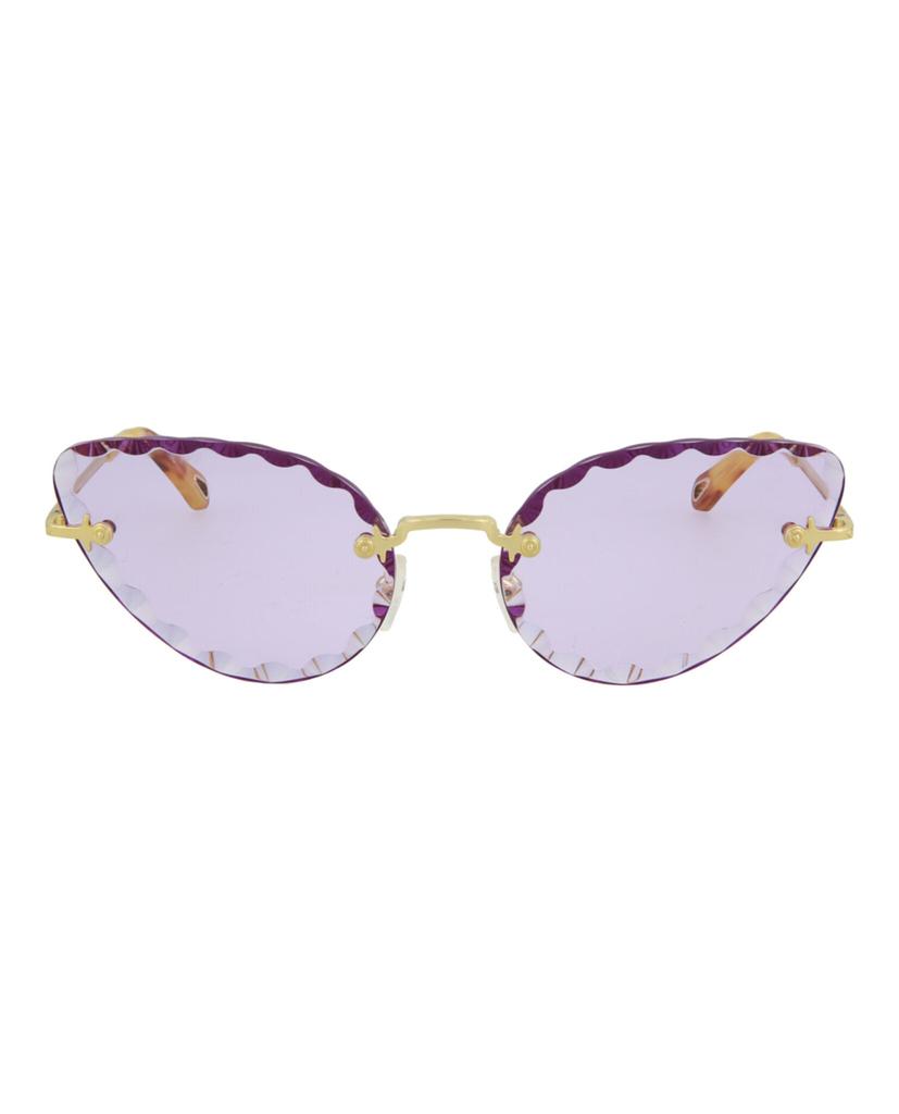 Cat-Eye Frame Metal Sunglasses商品第1张图片规格展示