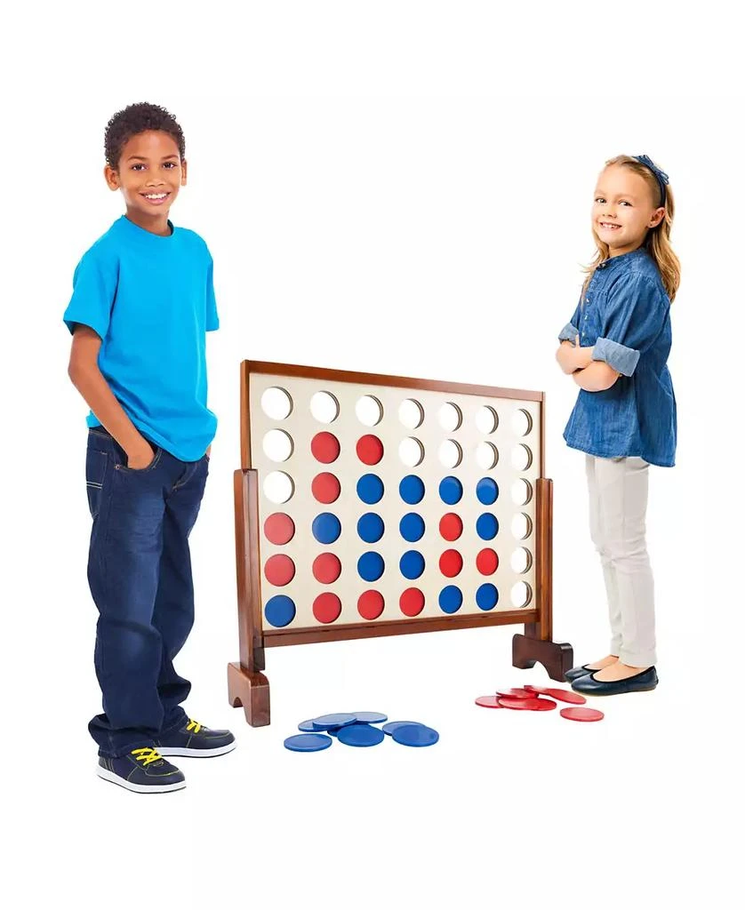 商品Trademark Global|Hey Play 4-In-A-Row - Giant Classic Wooden Game For Indoor And Outdoor Play, 2 Player Strategy And Skill Fun Backyard Lawn Toy For Kids And Adults,价格¥1497,第1张图片