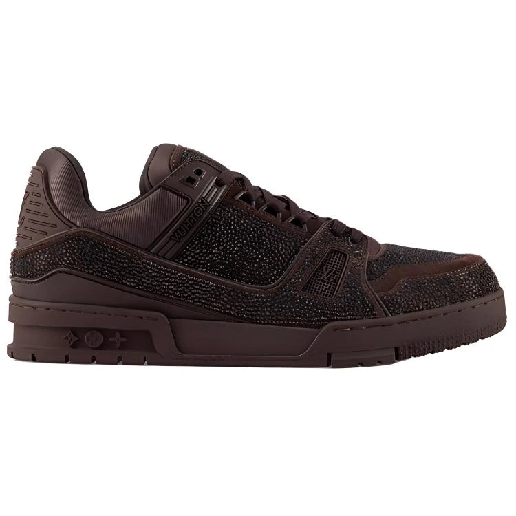 商品[国内直发] Louis Vuitton|Trainer 施华洛世奇水晶 系带圆头 低帮 板鞋 男款 棕色,价格¥43847,第3张图片详细描述