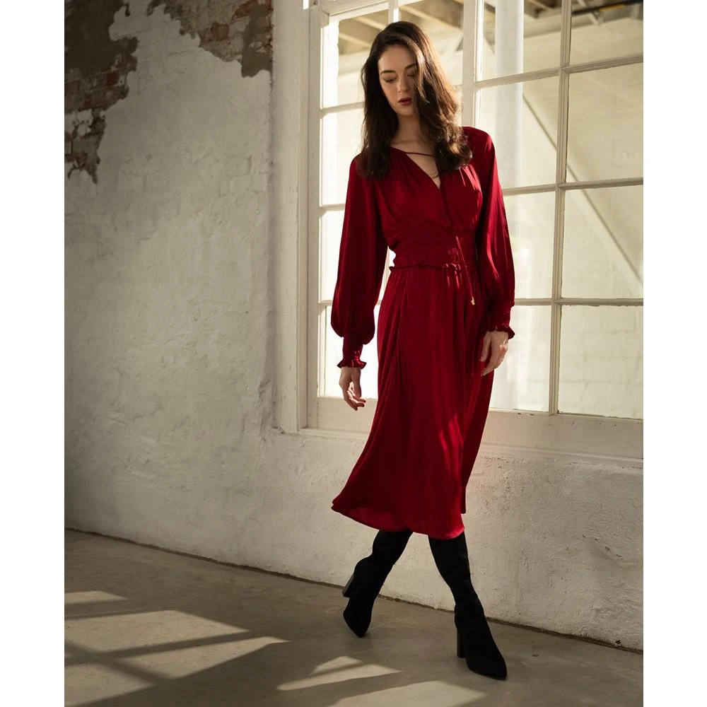 商品Tahari|Women's Airflow Split-Neck Midi Dress,价格¥1040,第5张图片详细描述