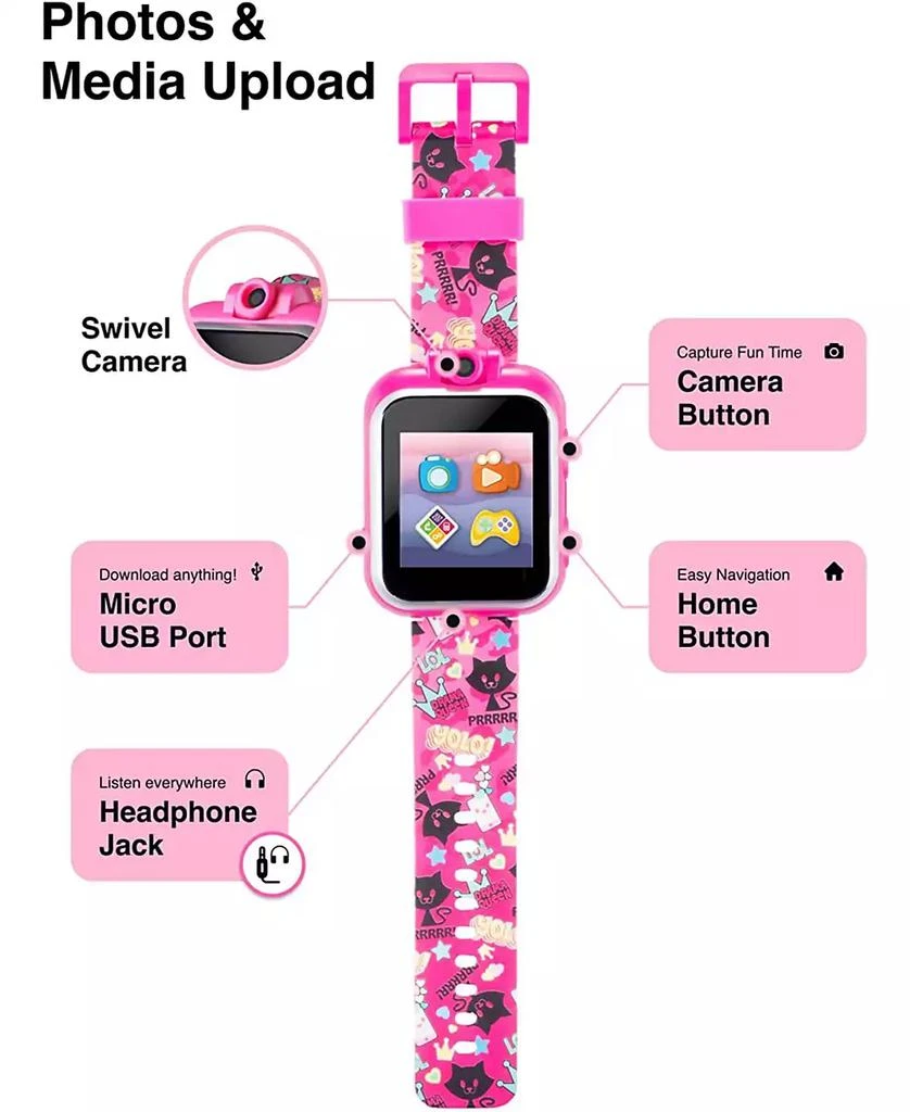 商品Playzoom|2 Kids Pink Silicone Strap Smartwatch,价格¥187,第3张图片详细描述