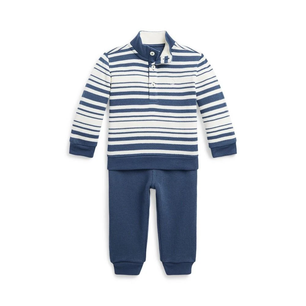 商品Ralph Lauren|Baby Boys Striped Cotton Pullover and Pants Set,价格¥253,第1张图片