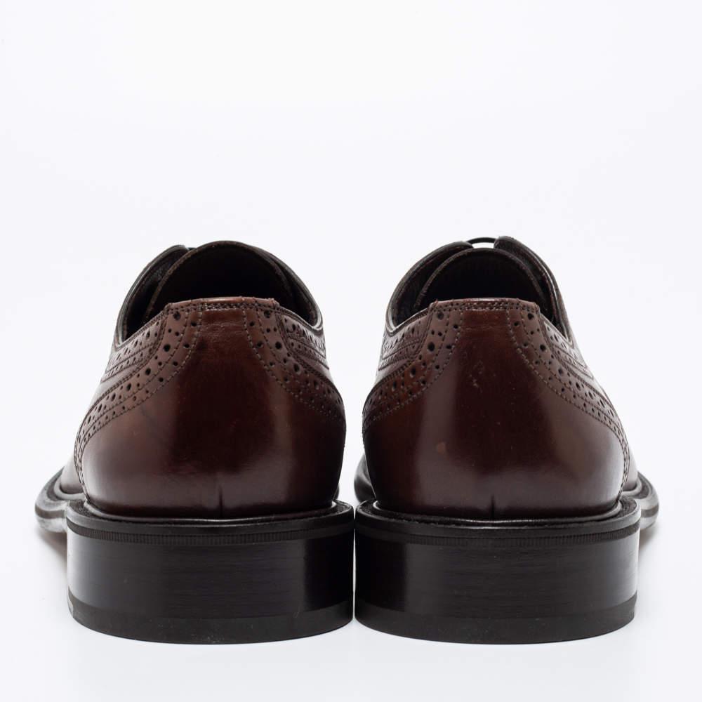 商品Salvatore Ferragamo|Salvatore Ferragamo Brown Leather Brogue Lace Up Derby Size 43,价格¥5092,第7张图片详细描述