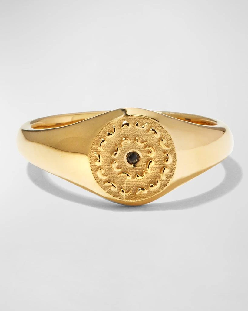 商品Marco Dal Maso|Men's Yellow Gold Icon Signet Ring with Single Black Diamond,价格¥22842,第1张图片详细描述