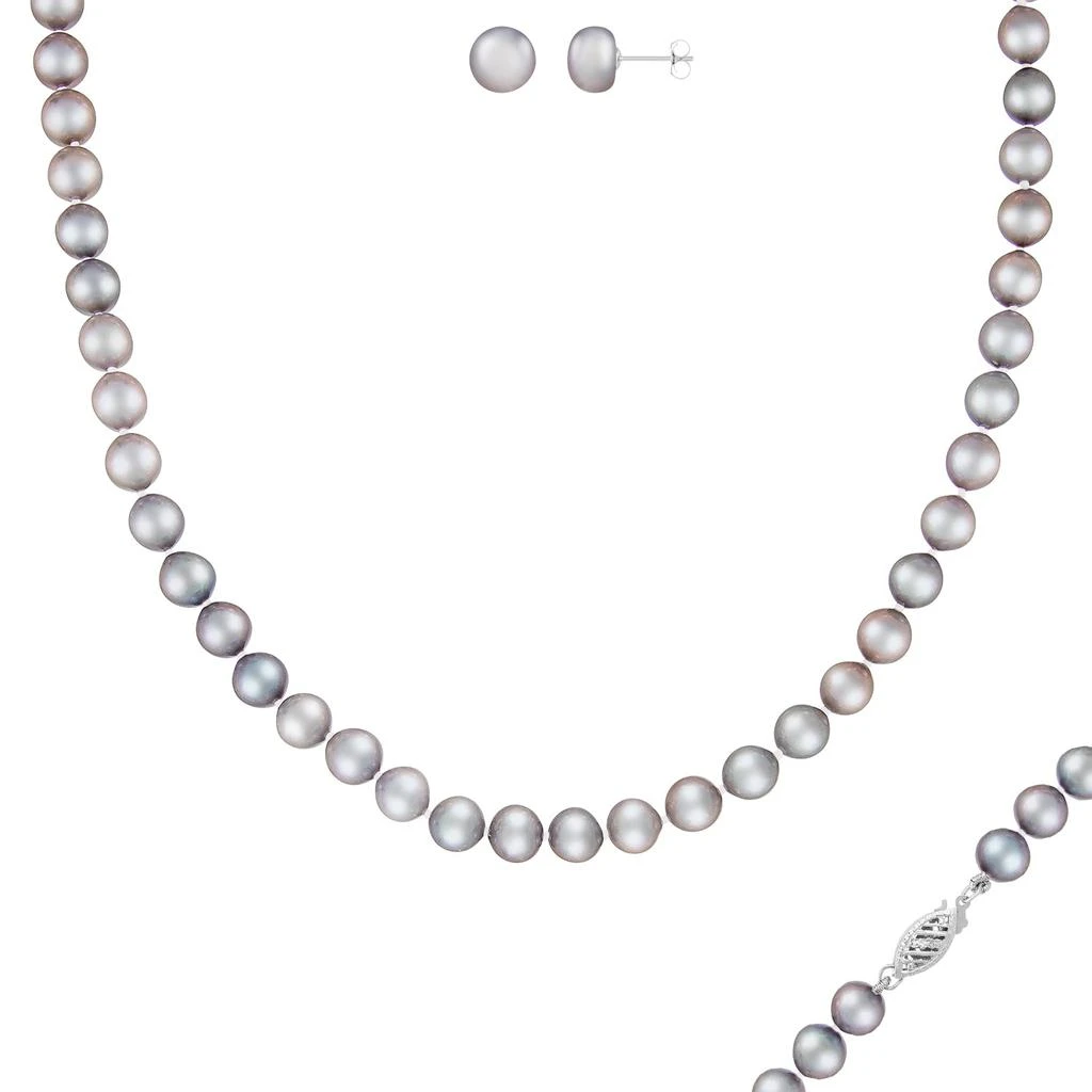 商品Splendid Pearls|Beautiful 2 Piece 7-8mm Freshwater Pearl Set, 14k Gold,价格¥638,第3张图片详细描述