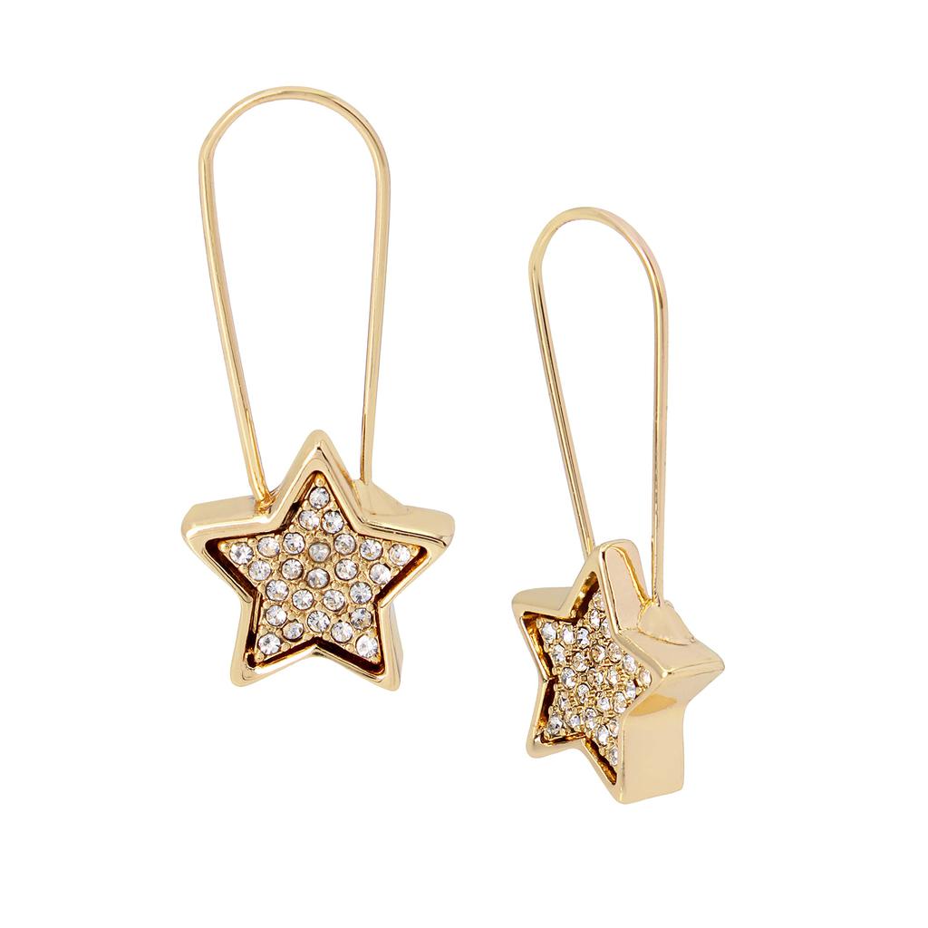 Star Safety Pin Drop Earrings商品第1张图片规格展示