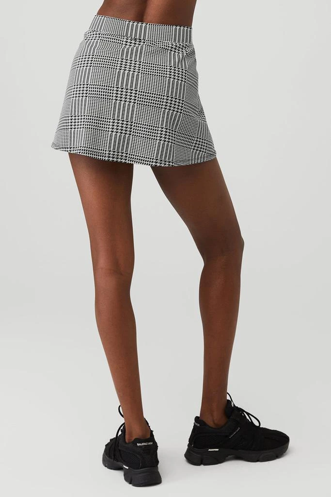 商品Alo|Jacquard Glenplaid Tennis Skirt - Titanium/Black,价格¥593,第3张图片详细描述