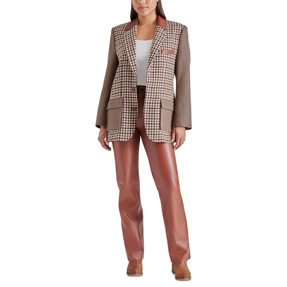 商品Steve Madden|Women's Carolina Mixed-Plaid Long-Sleeve Blazer,价格¥295,第5张图片详细描述