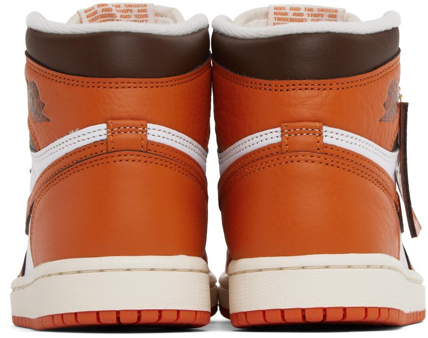 商品Jordan|Orange & White Air Jordan 1 Retro High Sneakers,价格¥1650,第4张图片详细描述