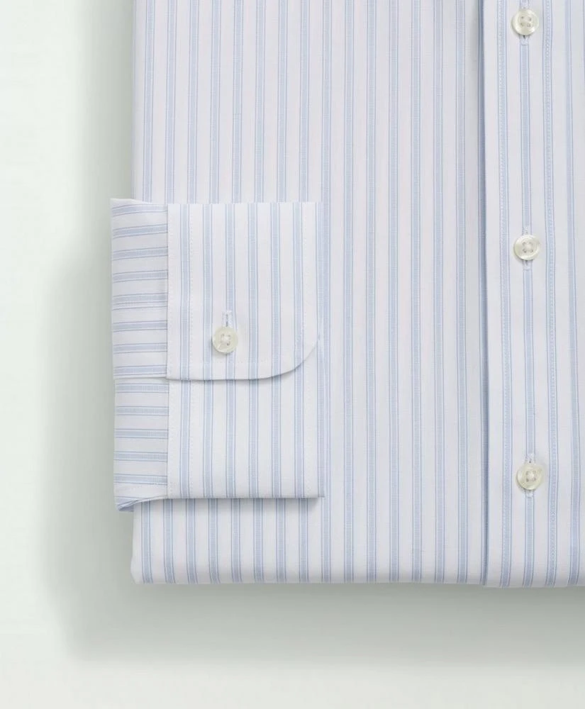 商品Brooks Brothers|Stretch Supima® Cotton Non-Iron Poplin Polo Button Down Collar Track Striped Dress Shirt,价格¥873,第3张图片详细描述