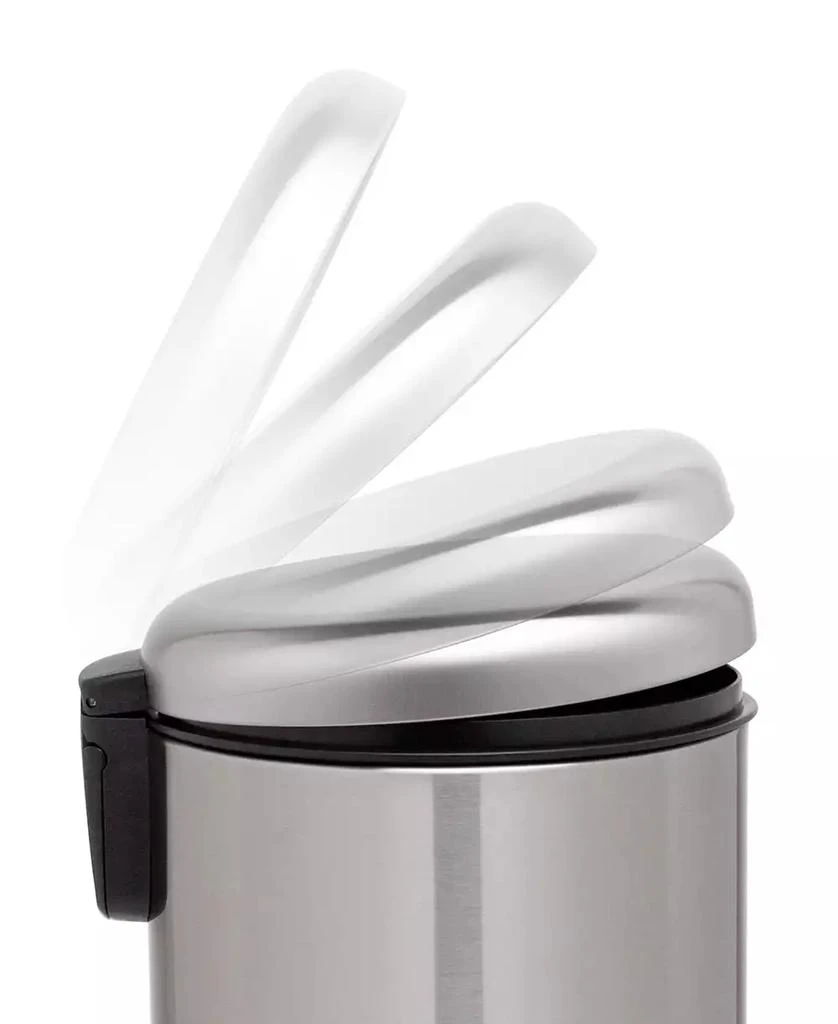 商品QualiaZero|Two 1.6 Gallon Round Step On Trash Can Set, 2 Pieces, Stainless Steel, Twin Pack,价格¥195,第4张图片详细描述