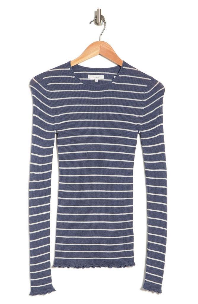 商品Vince|Striped Ribbed Long Sleeve Crewneck Shirt,价格¥1030,第5张图片详细描述
