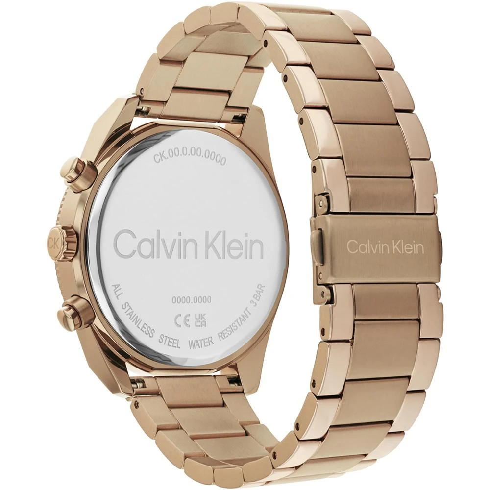 商品Calvin Klein|Men's Multifunction Beige Gold-Tone Stainless Steel Bracelet Watch 44mm,价格¥1657,第3张图片详细描述
