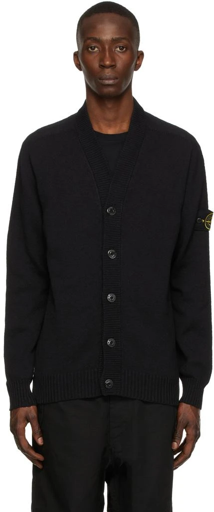 商品Stone Island|Black Knit Cardigan,价格¥1912,第1张图片