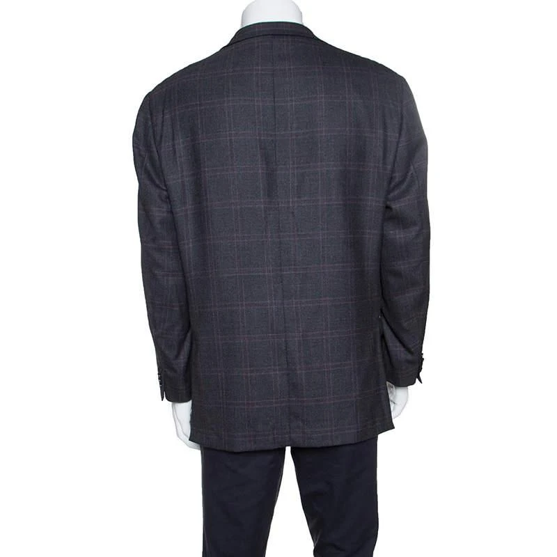 商品[二手商品] Zegna|Ermenegildo Zegna Dark Grey Tartan Plaid Wool Blazer XXL,价格¥1029,第3张图片详细描述