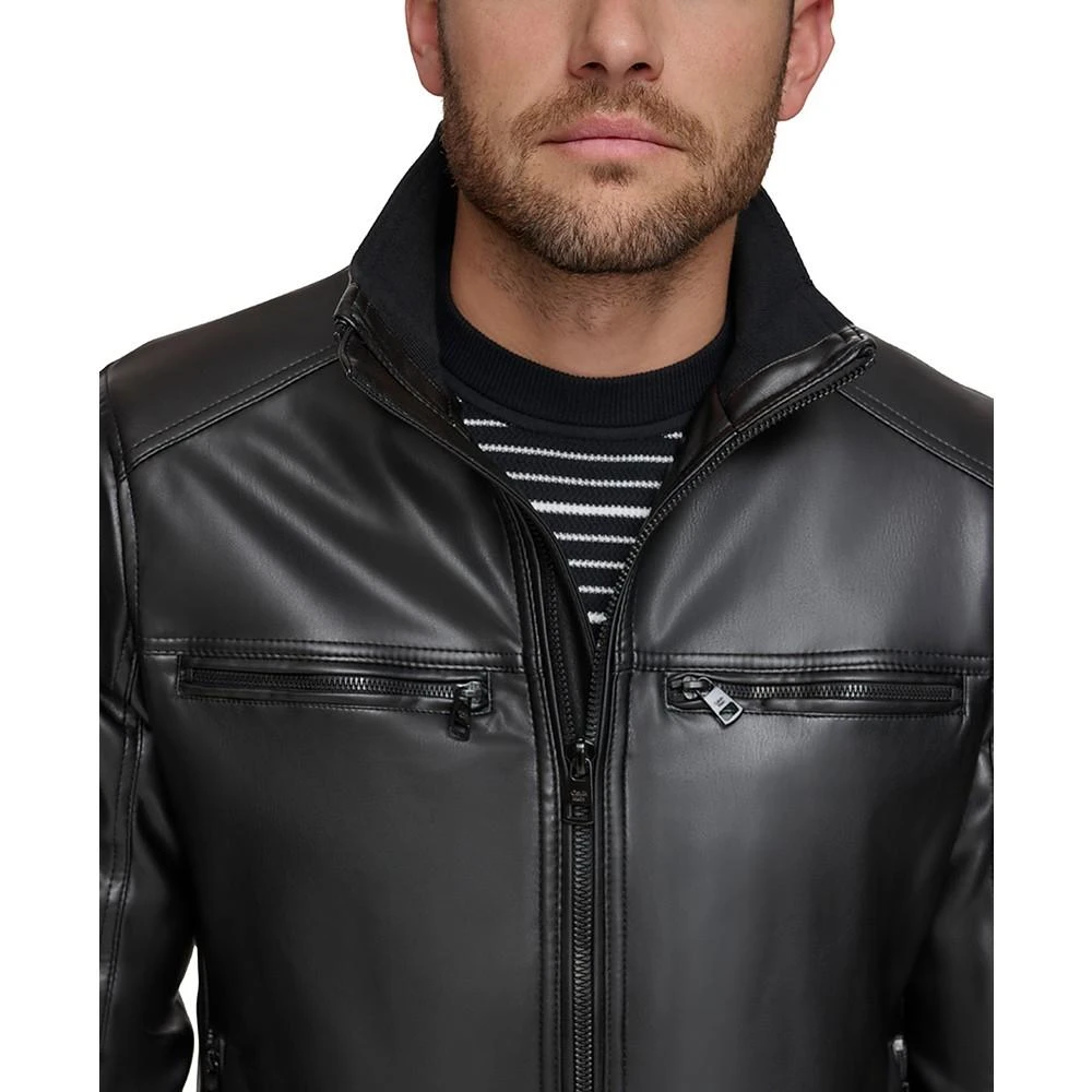 商品Calvin Klein|Men's Faux Leather Moto Jacket, Created for Macy's,价格¥675-¥1012,第4张图片详细描述