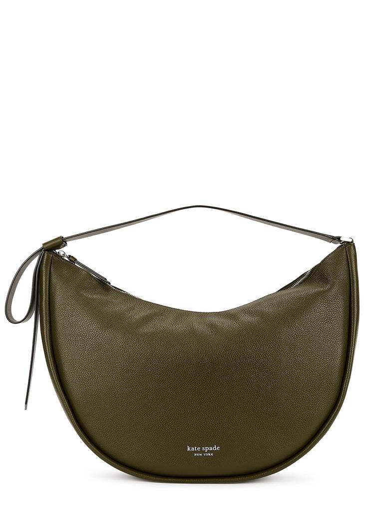 Green large leather shoulder bag商品第1张图片规格展示