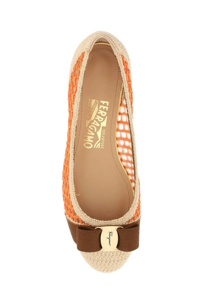 商品Salvatore Ferragamo|Salvatore ferragamo varina raffia ballet flats,价格¥3186,第2张图片详细描述