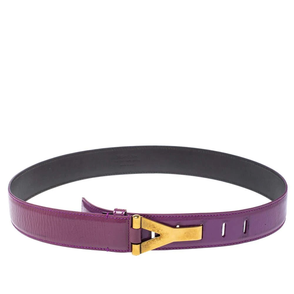 商品[二手商品] Yves Saint Laurent|Saint Laurent Paris Purple Patent Leather Y Buckle Belt 90 CM ,价格¥1284,第1张图片