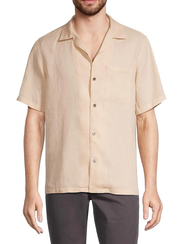 商品Theory|Noll Short Sleeve Linen Shirt,价格¥495,第3张图片详细描述