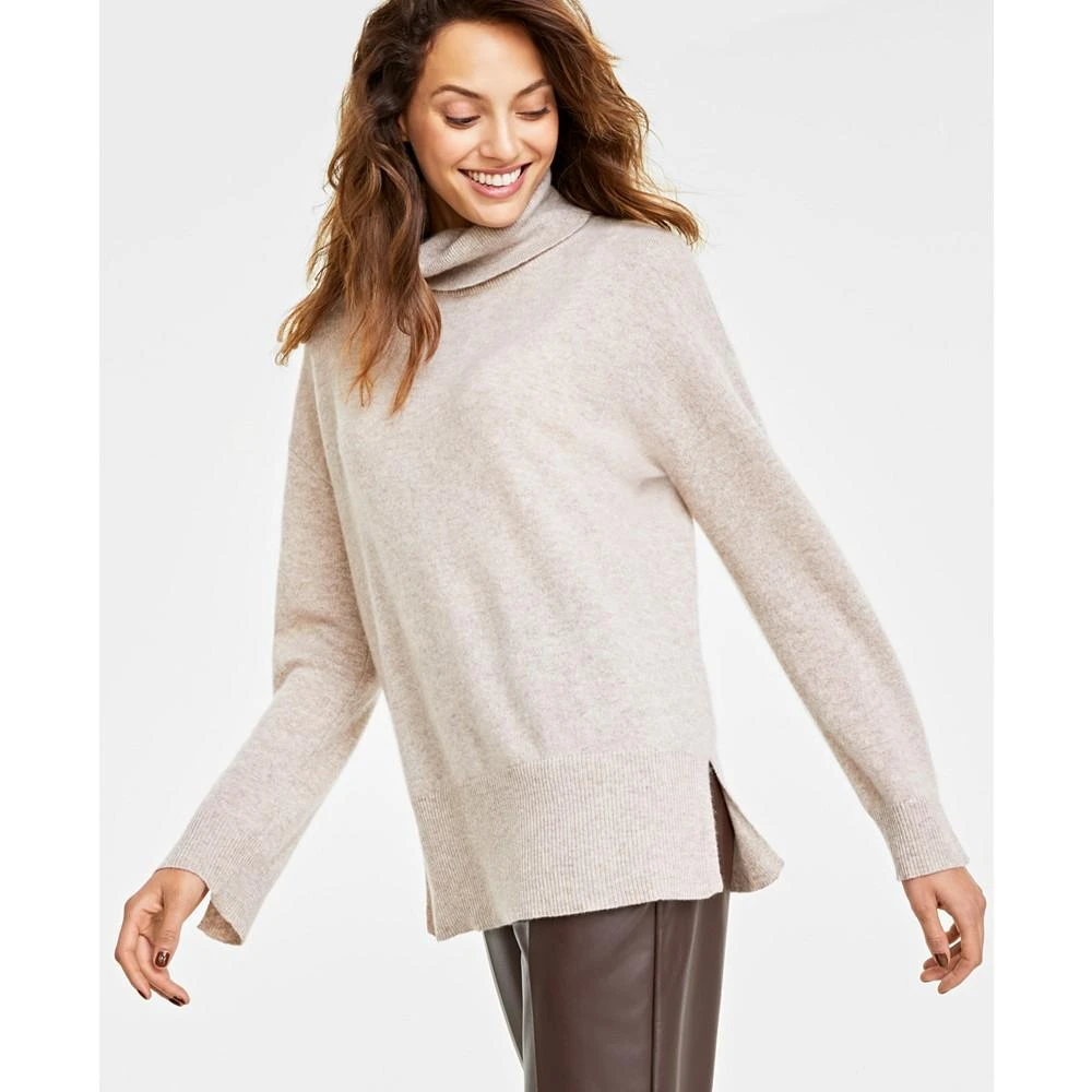 商品Charter Club|Women's 100% Cashmere Turtleneck Split-Hem Sweater, Created for Macy's,价格¥552,第1张图片